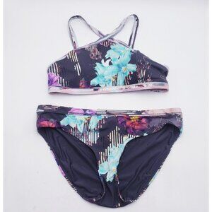 Calia Carris Underwood Bikini Swim Top and Bottom Full Coverage Bottom Bandeau L